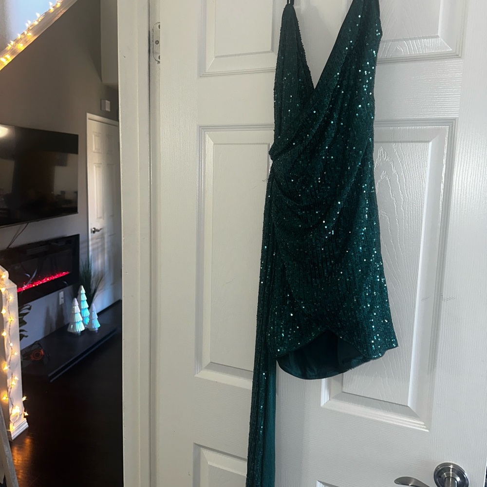 Emerald Green Sequin Dress